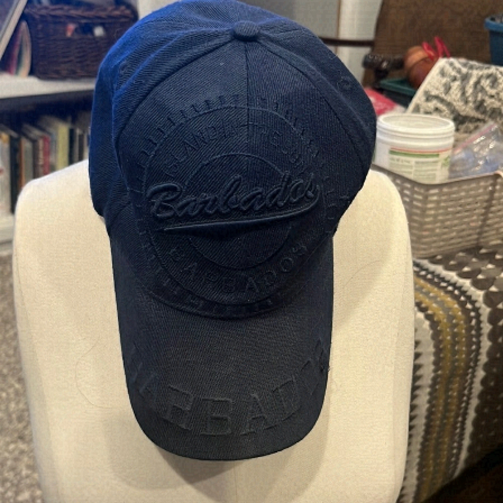 Barbadoes navy blue souvenir cap, Velcro closure